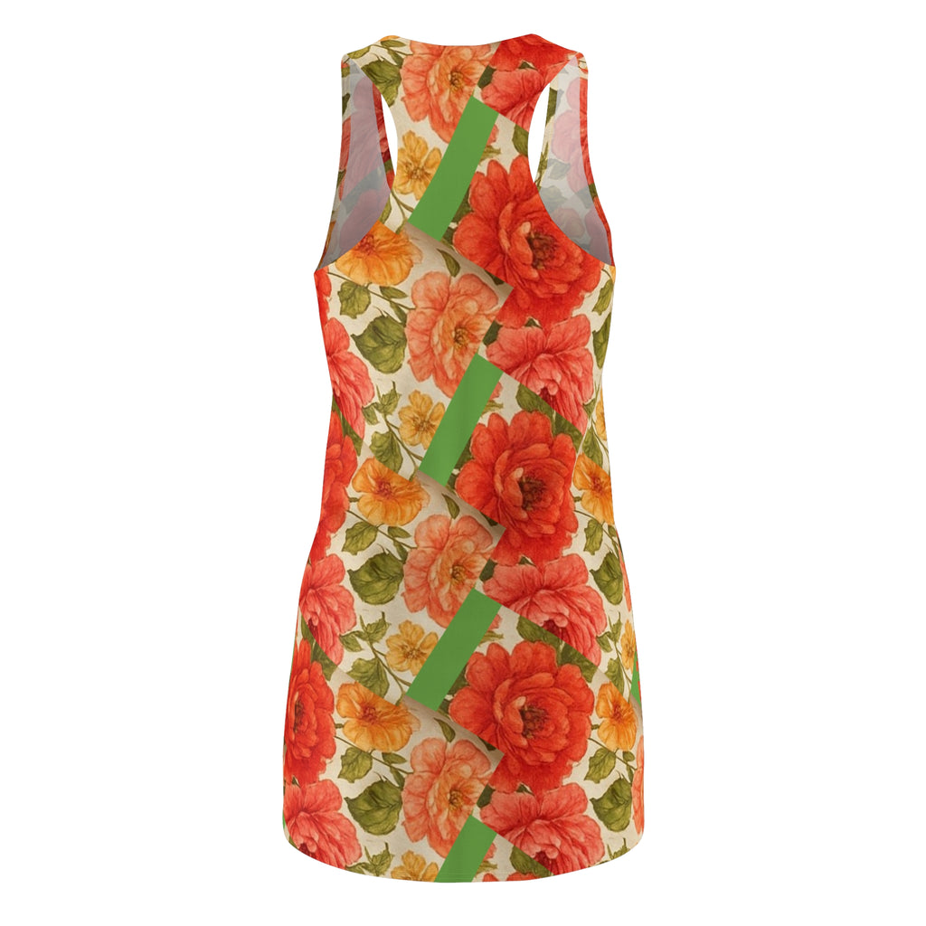 Floral Summer Racerback Dress, Women's Summer Dress, Bohemian Dress, Beachwear, Floral Print Dress, Casual Dress, Outdoor Dress