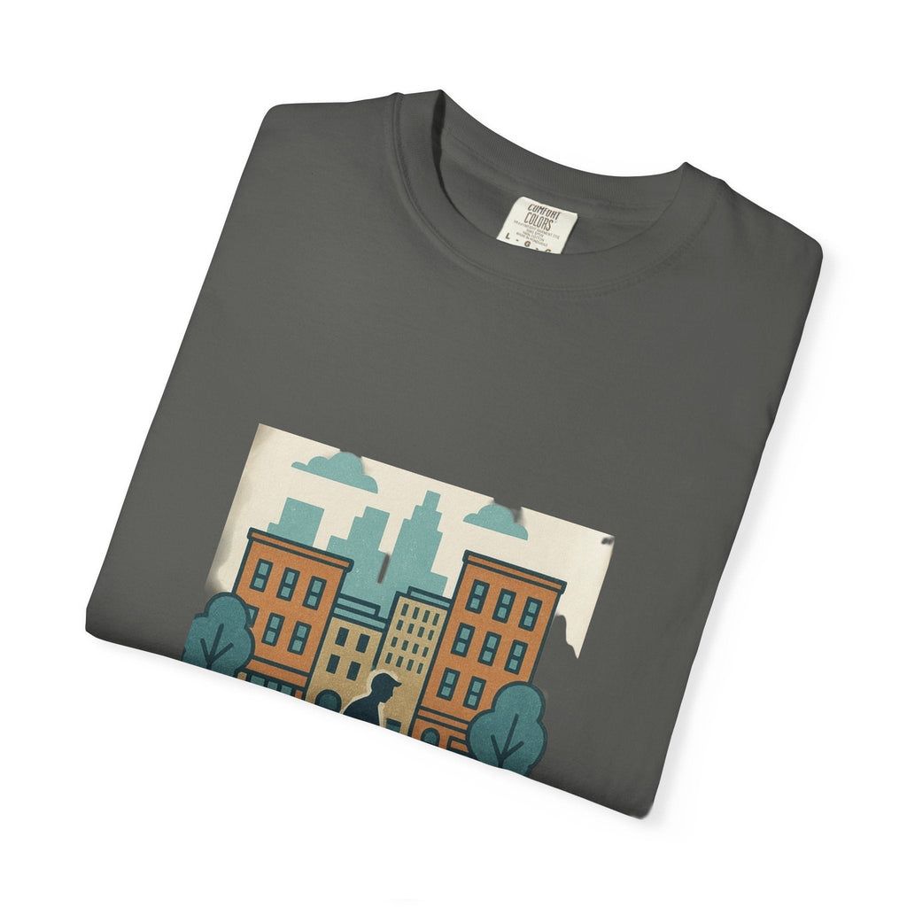 City Walk Unisex Garment-Dyed T-shirt, Urban Streetwear, Casual Fashion, Gift for City Lovers, Travel Enthusiast Apparel Printify