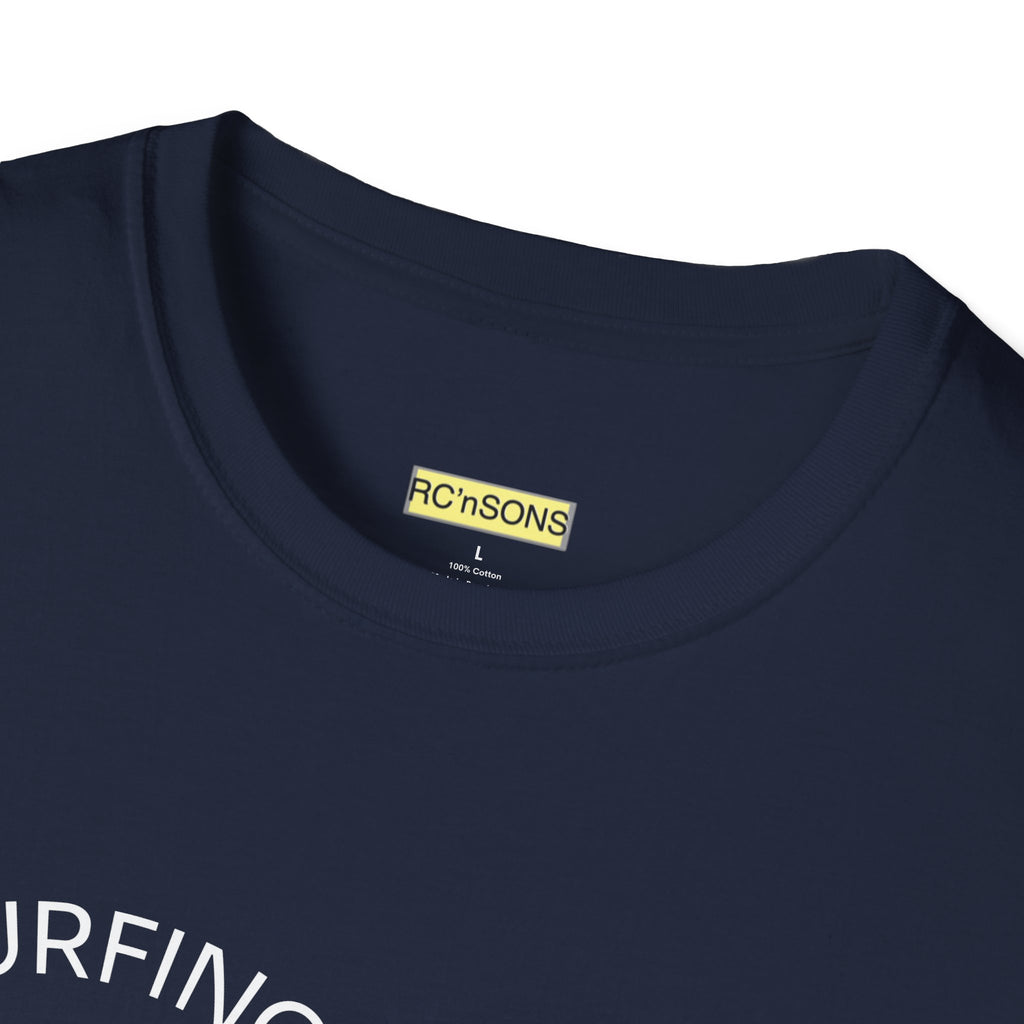 Surfing the Wave Unisex Softstyle T-Shirt, Beachwear, Summer Apparel, Gift for Surfers, Casual Tee, Surfing Theme Shirt