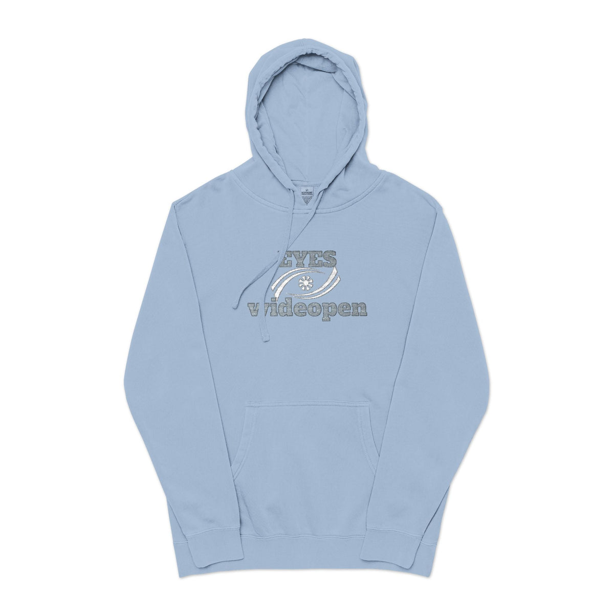 Embroidered Pigment-Dyed Hoodie - Eyes Wide Open Design Printify