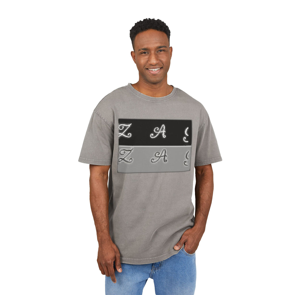 Oversize Tee - Zagzag Acid Washed Design