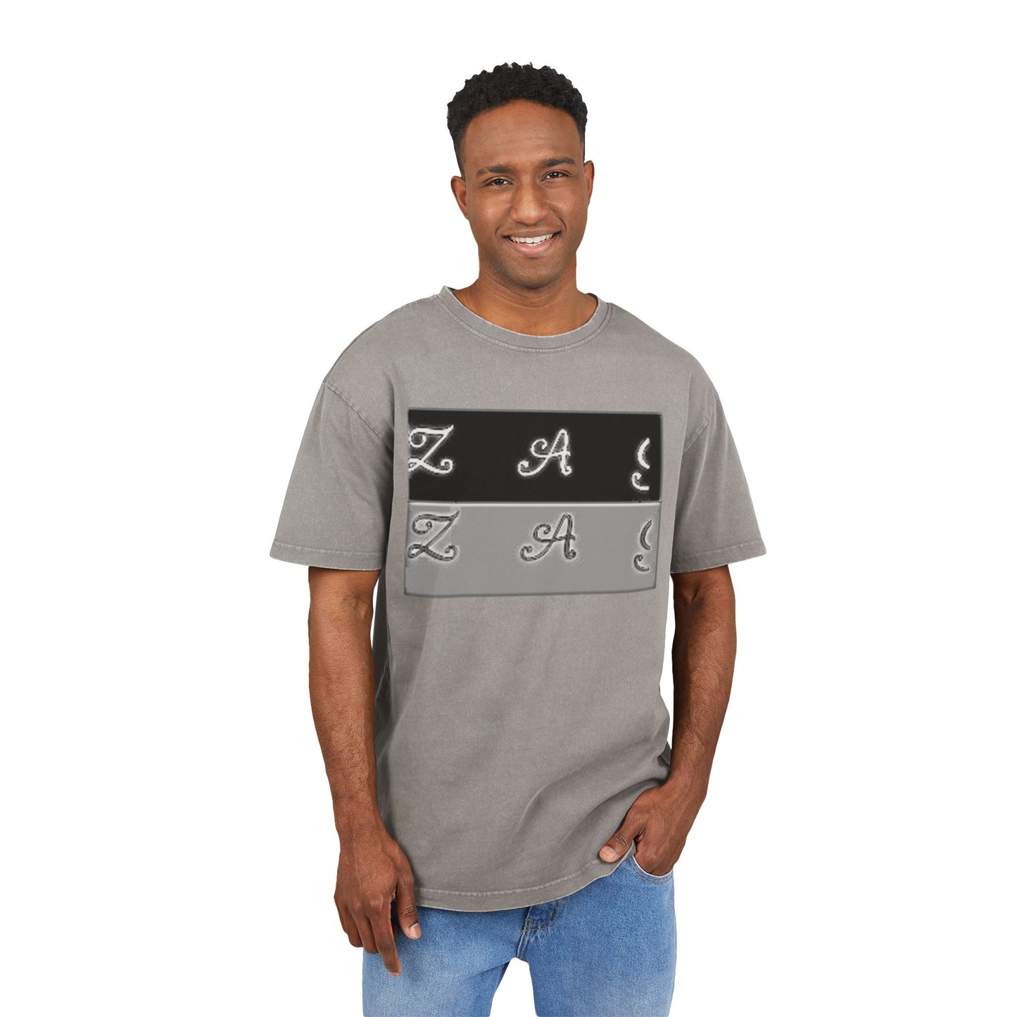 Oversize Tee - Zagzag Acid Washed Design