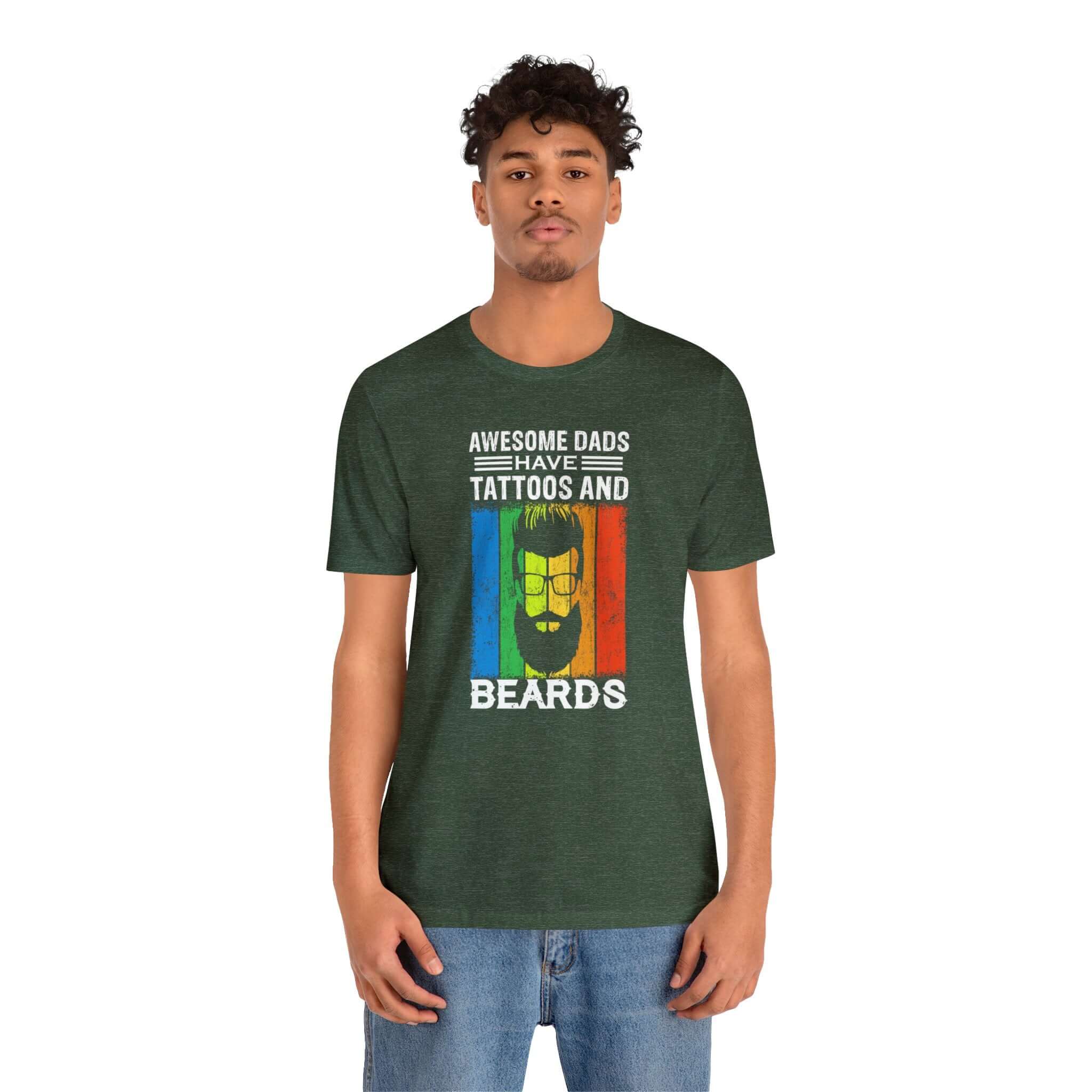 Awesome Dads Have Tattoos And Beards Unisex Tee - RC’nSONS