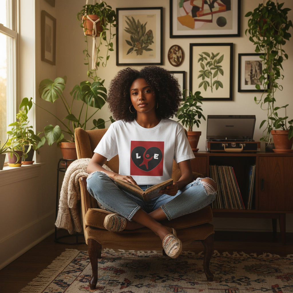 Love Heart Graphic Tee, Soft Cotton Unisex T-Shirt for Couples, Valentine's Day Gift, Casual Wear, Heart Design Tee Printify