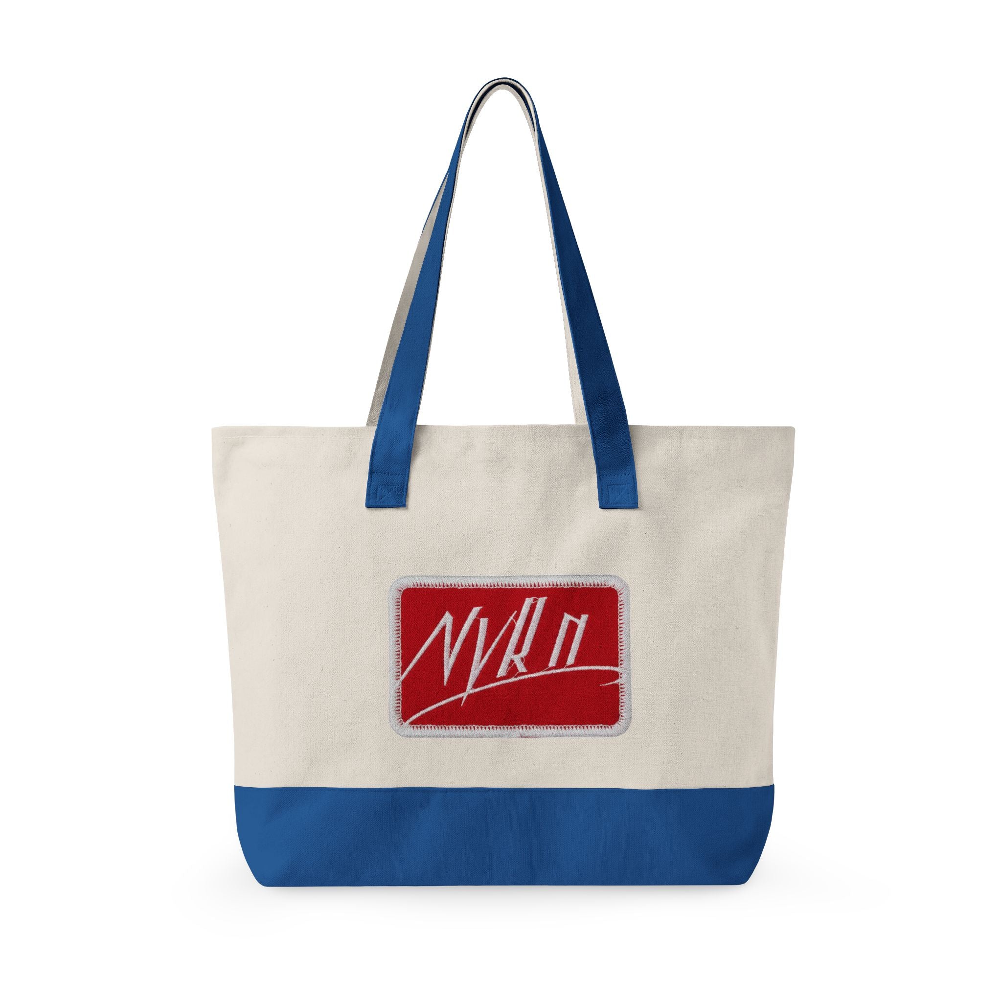 Canvas Tote Bag with NVKN Patch – Zippered Everyday Market Tote