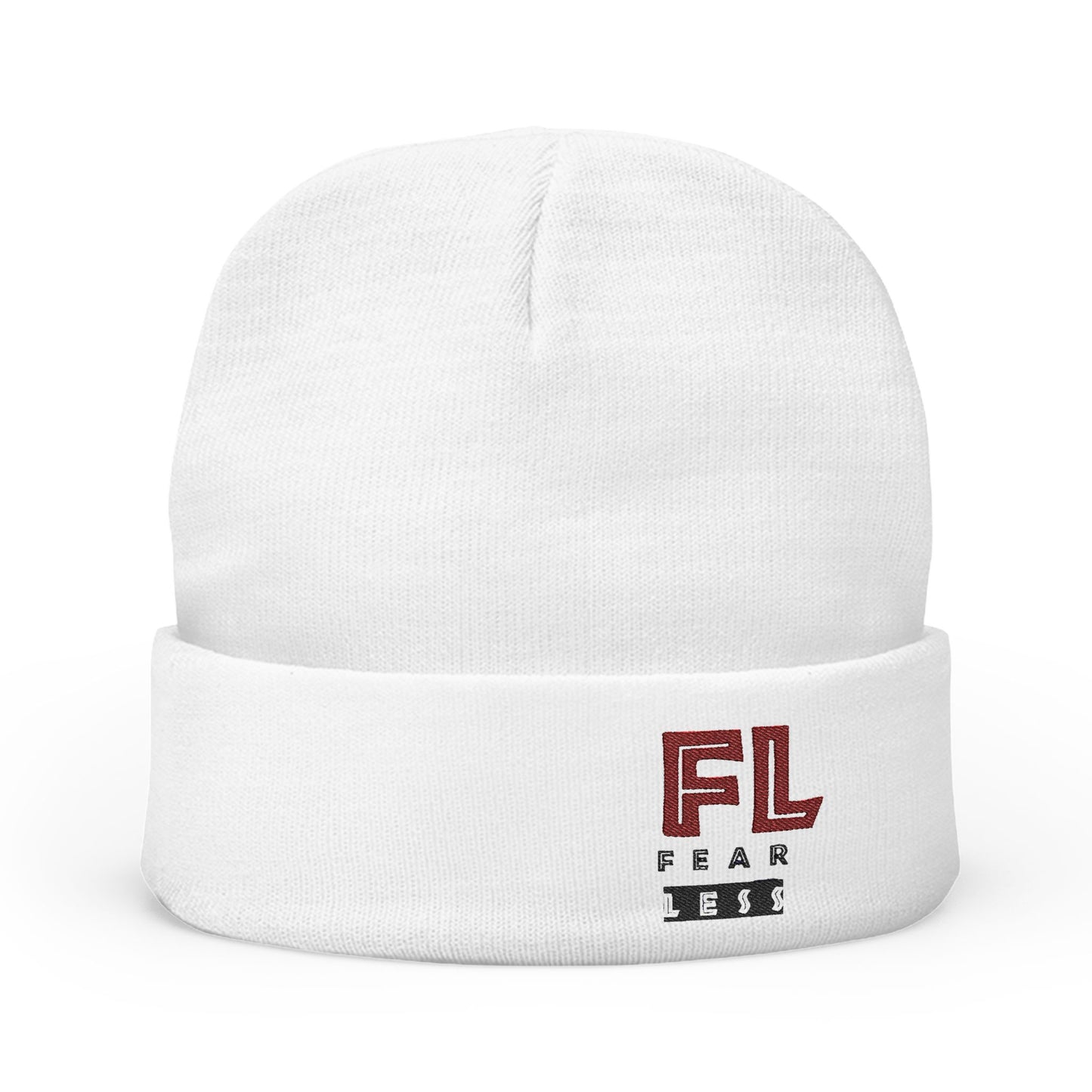 Fearless Embroidered Knit Beanie - Stylish Winter Hat for Cozy Comfort