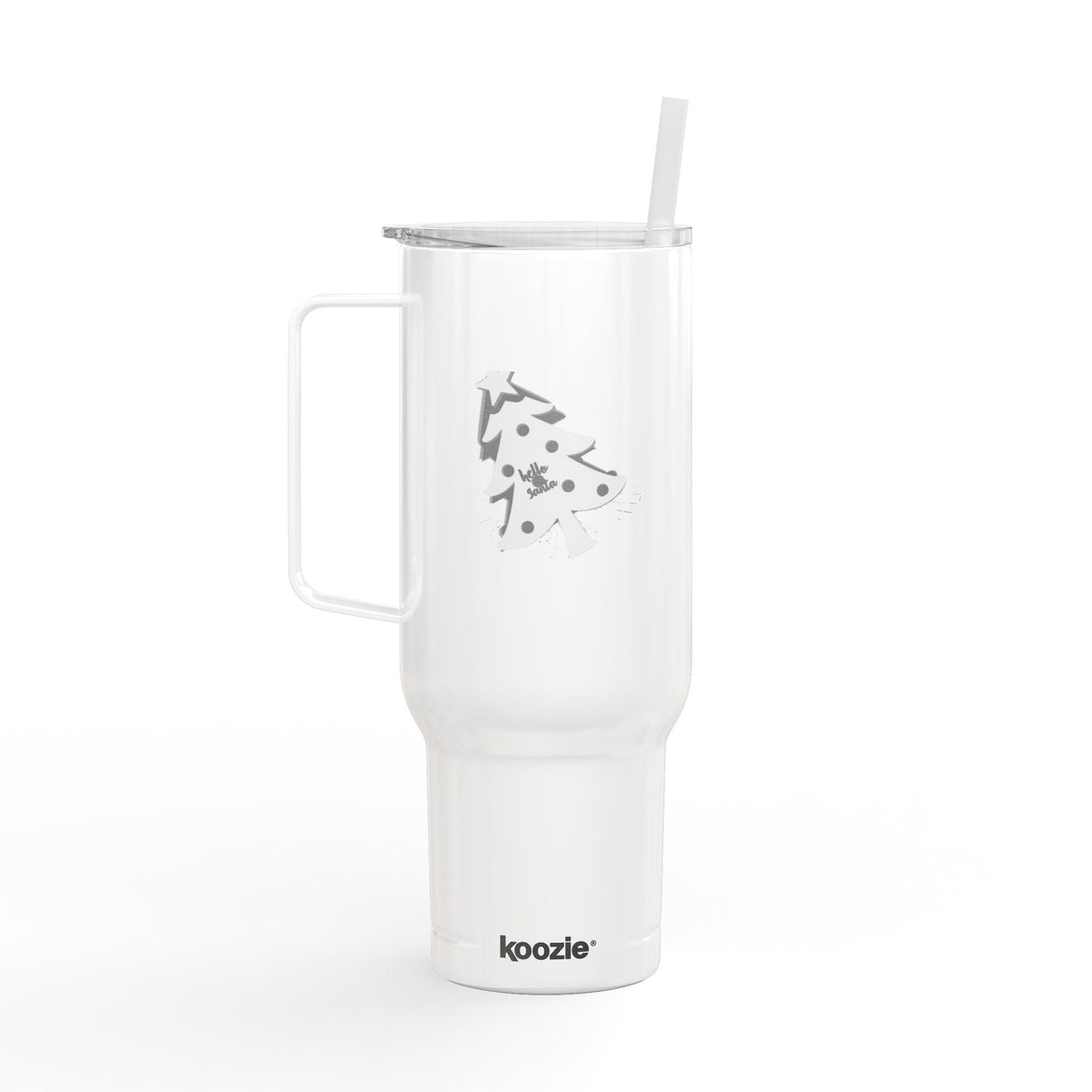 Tumbler with Lid, 40oz - 'Hello Santa' Engraved Design Printify