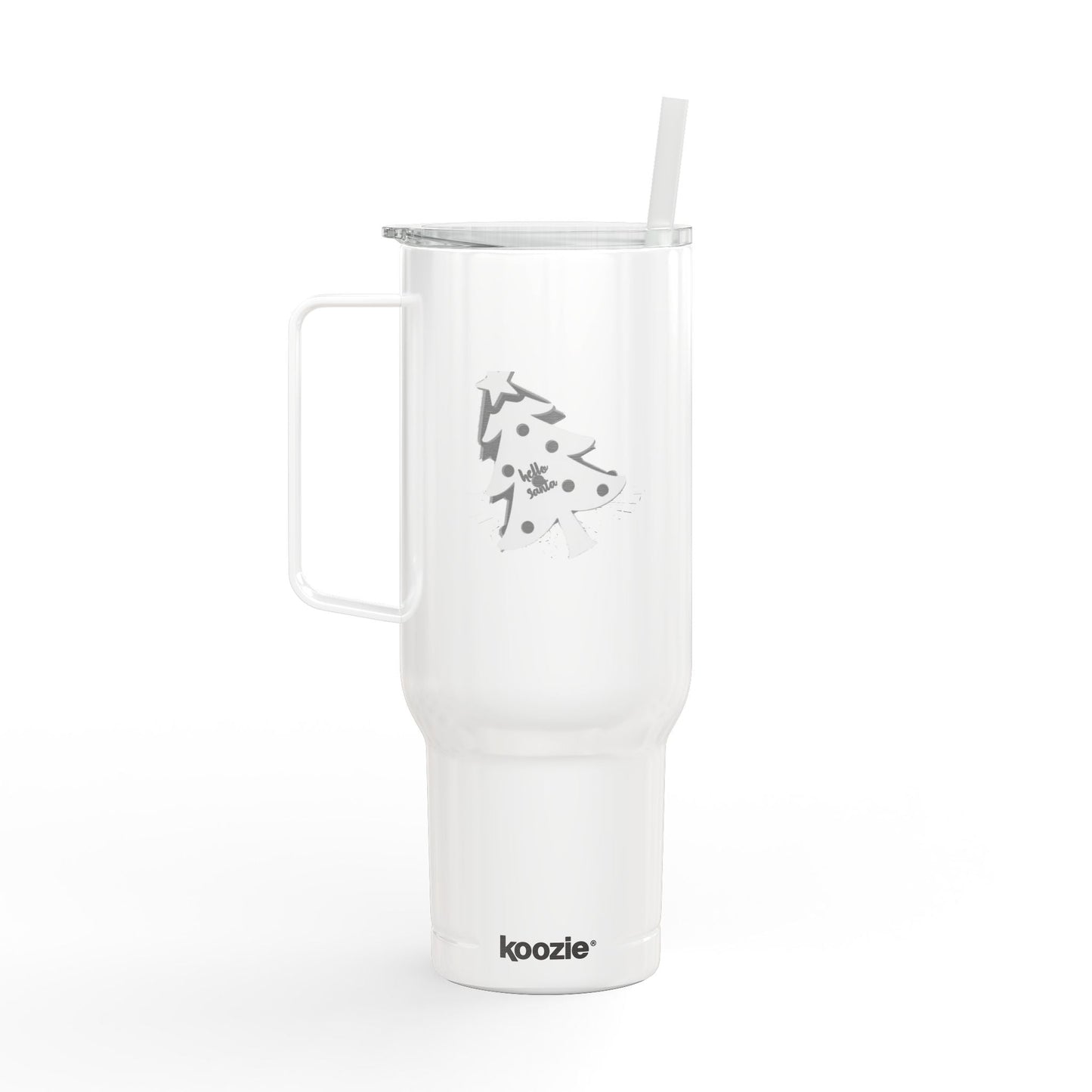 Tumbler with Lid, 40oz - 'Hello Santa' Engraved Design Printify