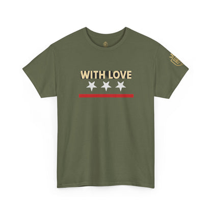 Stylish Unisex Heavy Cotton Tee - 'With Love' Statement Shirt, Casual Wear, Gift for Her, Gift for Him, Everyday Comfort Printify