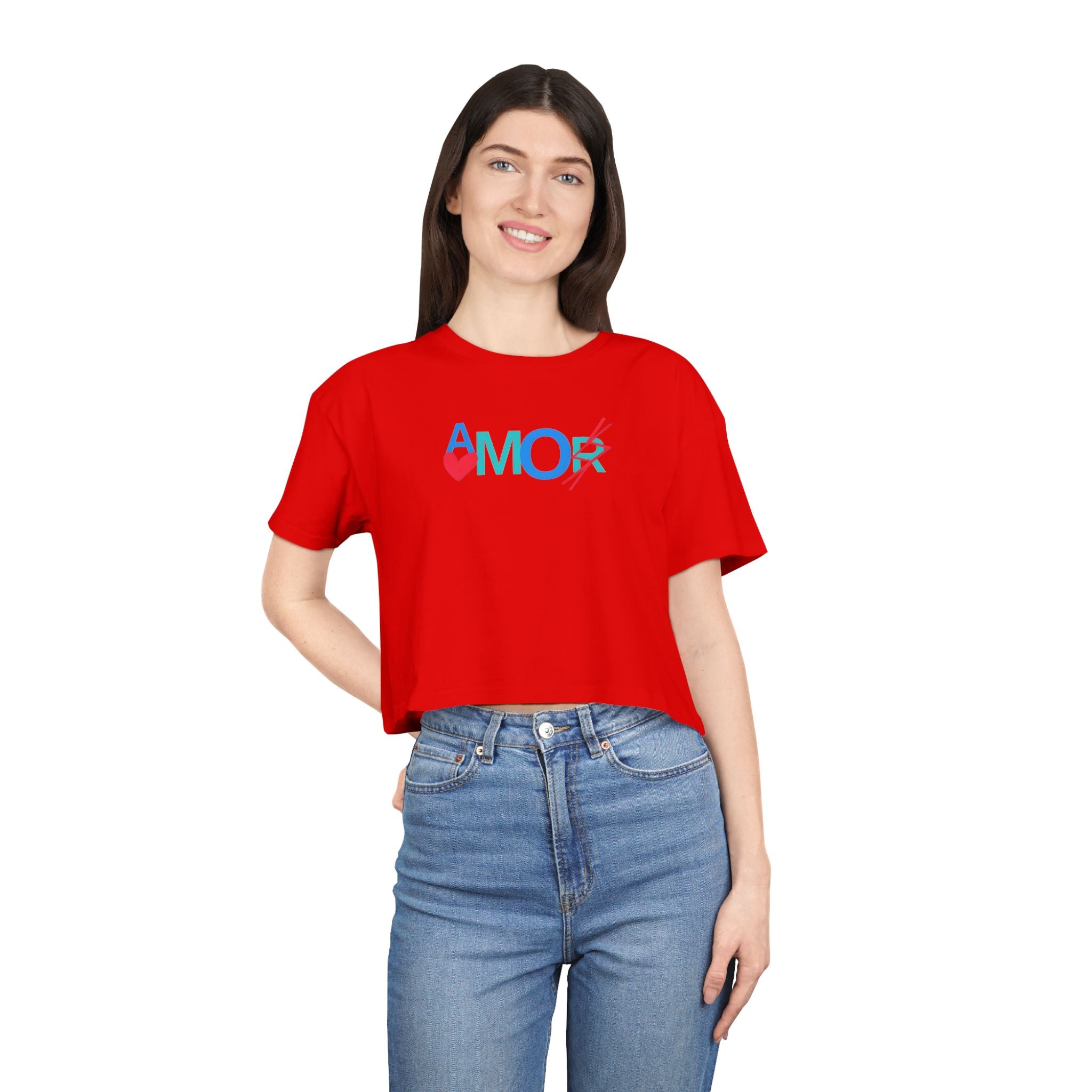 Crop Tee AMORX - Women's Trendy Graphic T-Shirt
