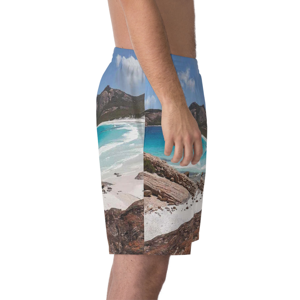 Men's Elastic Beach Shorts (AOP)