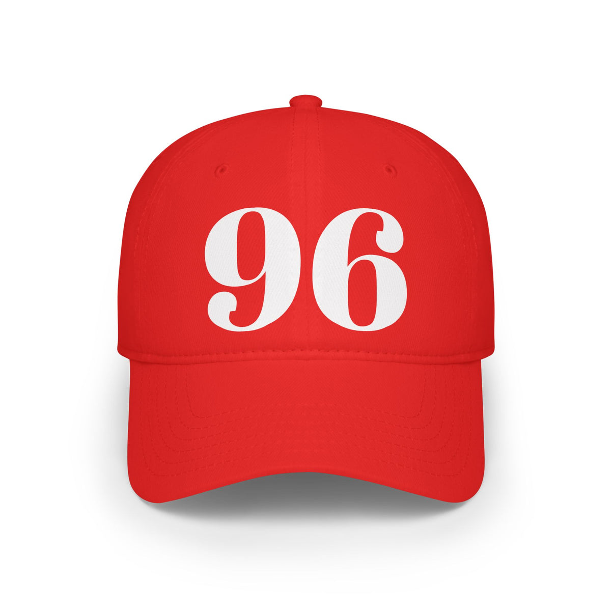 Vintage Red Baseball Cap with Bold '96' Design | Casual Sportswear