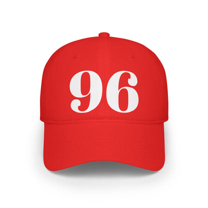 Vintage Red Baseball Cap with Bold '96' Design | Casual Sportswear