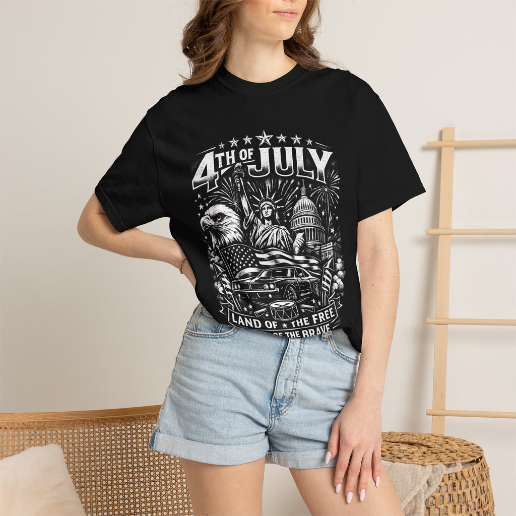 4th of July Patriotic T-Shirt — Land of the Free Graphic Tee
