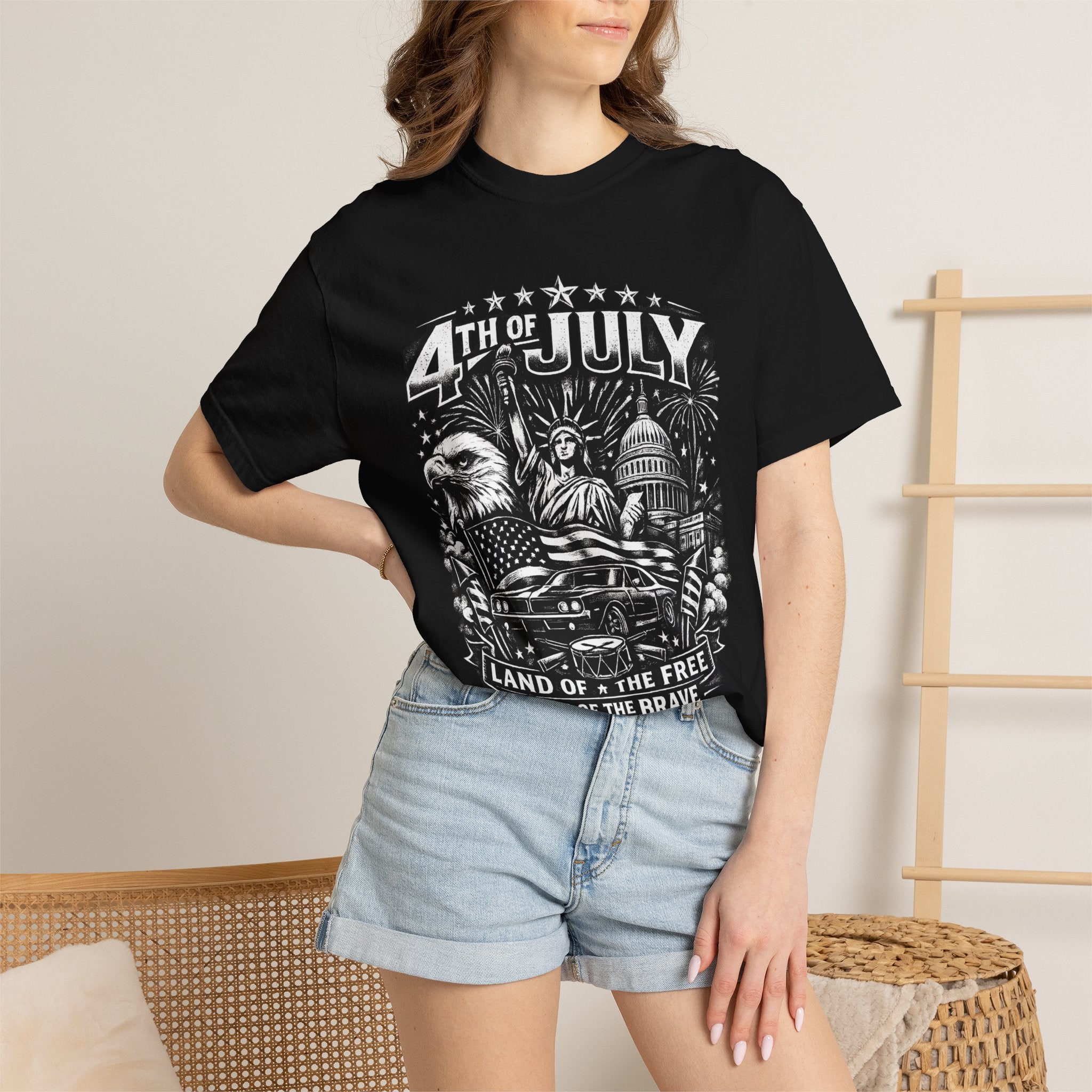 4th of July Patriotic T-Shirt — Land of the Free Graphic Tee
