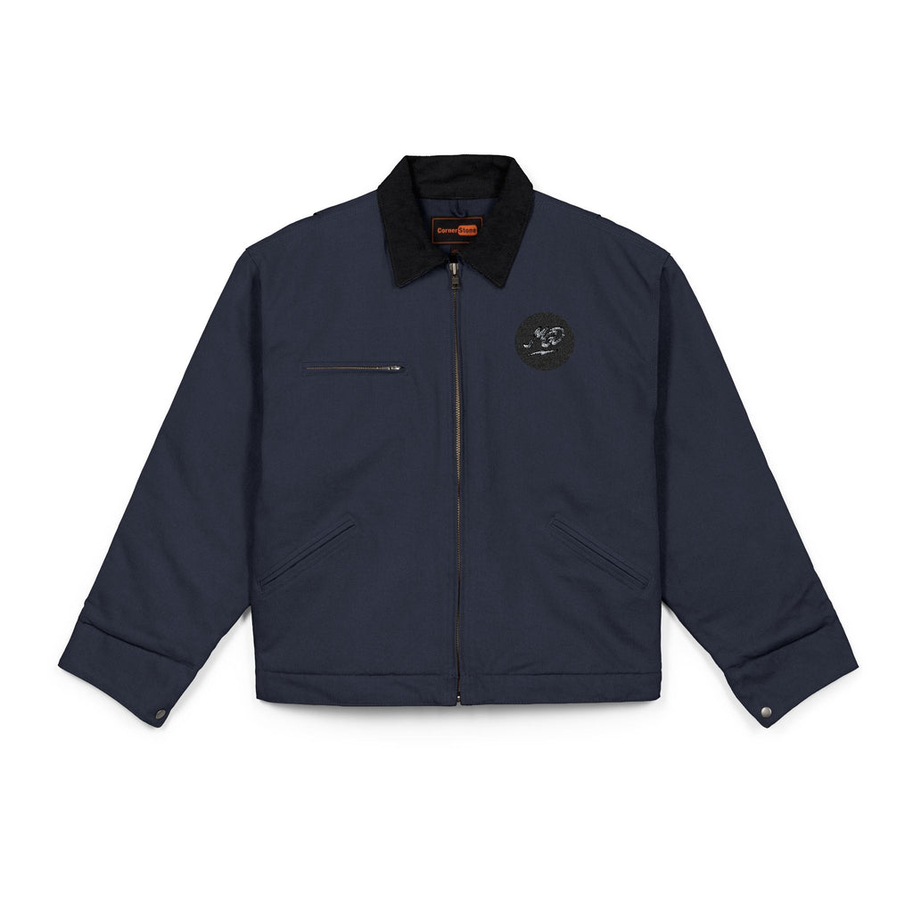 Embroidered Work Jacket - Durable Duck Cloth Utility Jacket with Chest Logo