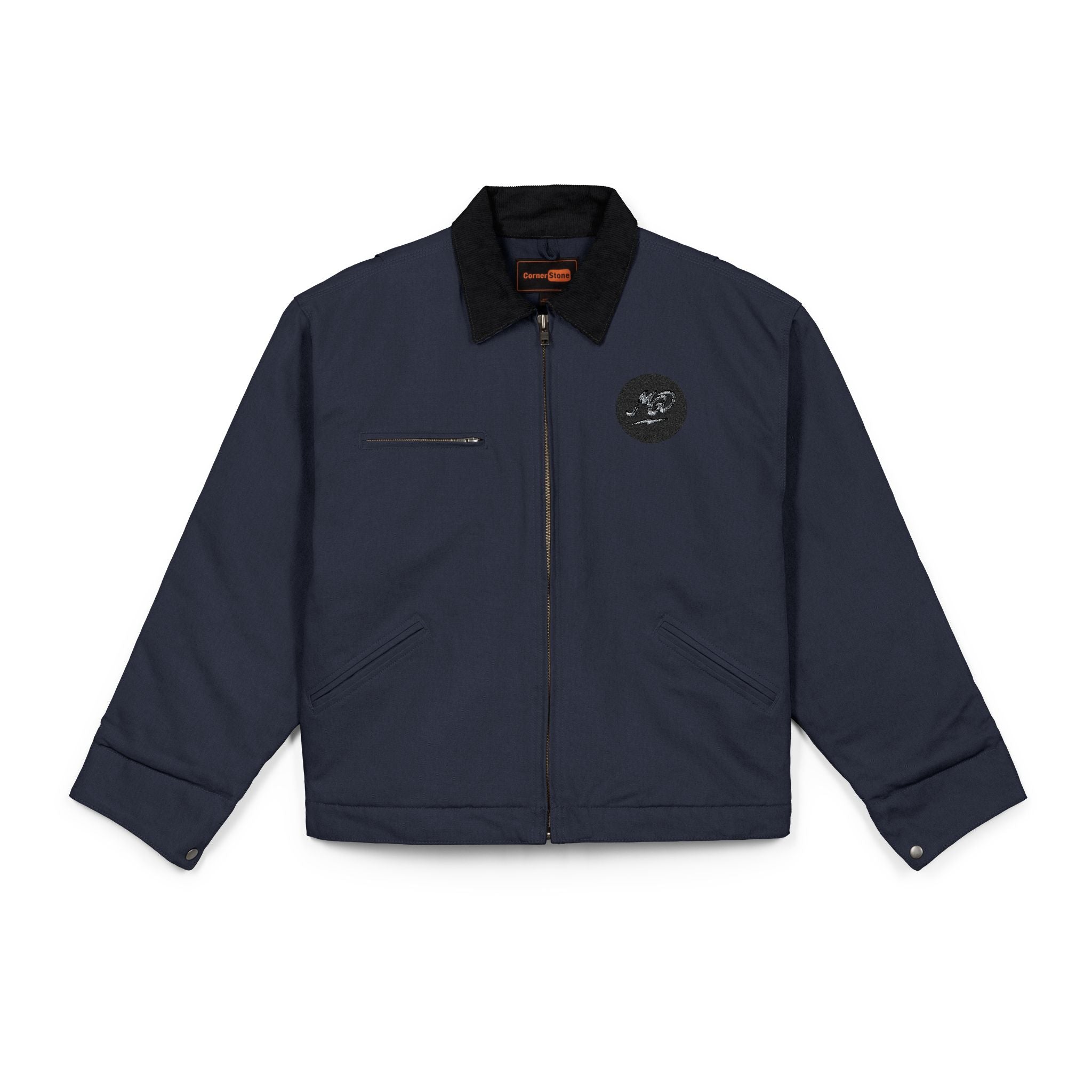 Embroidered Work Jacket - Durable Duck Cloth Utility Jacket with Chest Logo