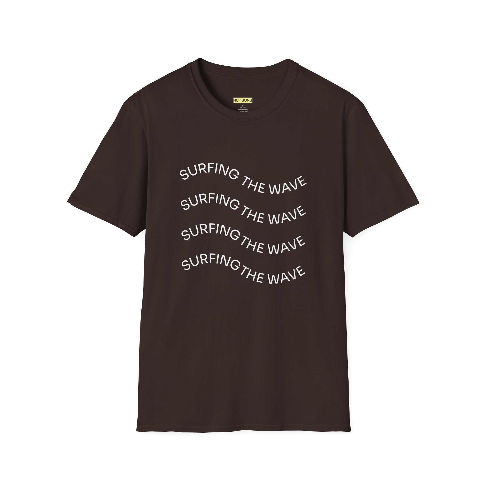Surfing the Wave Unisex Softstyle T-Shirt, Beachwear, Summer Apparel, Gift for Surfers, Casual Tee, Surfing Theme Shirt