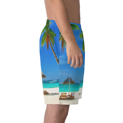 Men's Elastic Beach Shorts (AOP)