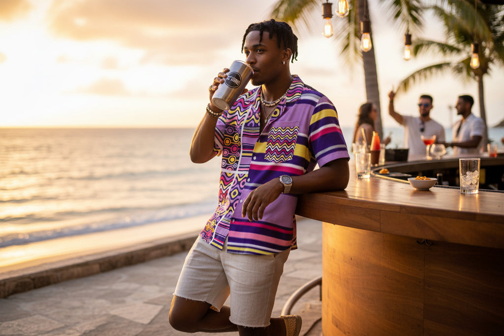 Modern Hawaiian Button-Down Shirt — Tropical AOP Print