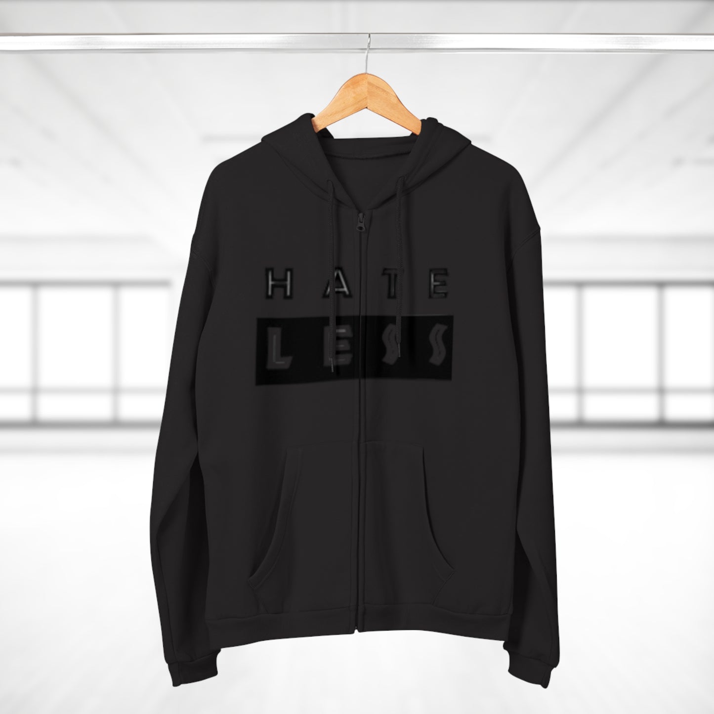 Unisex Hate Less Zip Hoodie - Comfortable & Stylish Sweatshirt for Positive Vibes