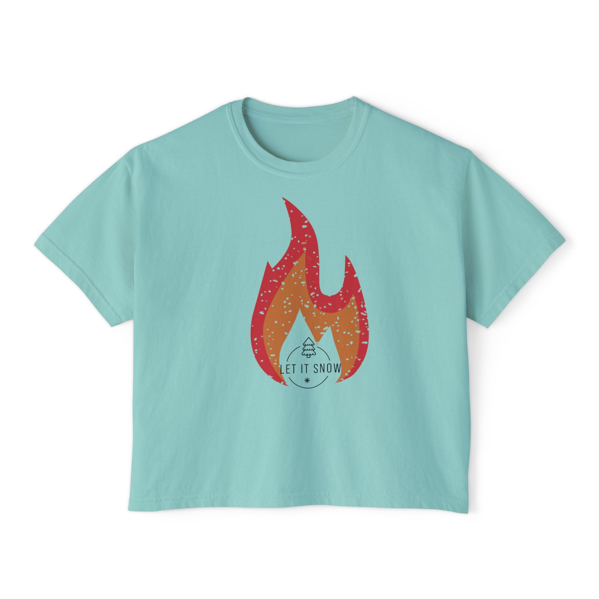 Boxy Tee - 'let it Snow' Design - Winter Holiday Shirt