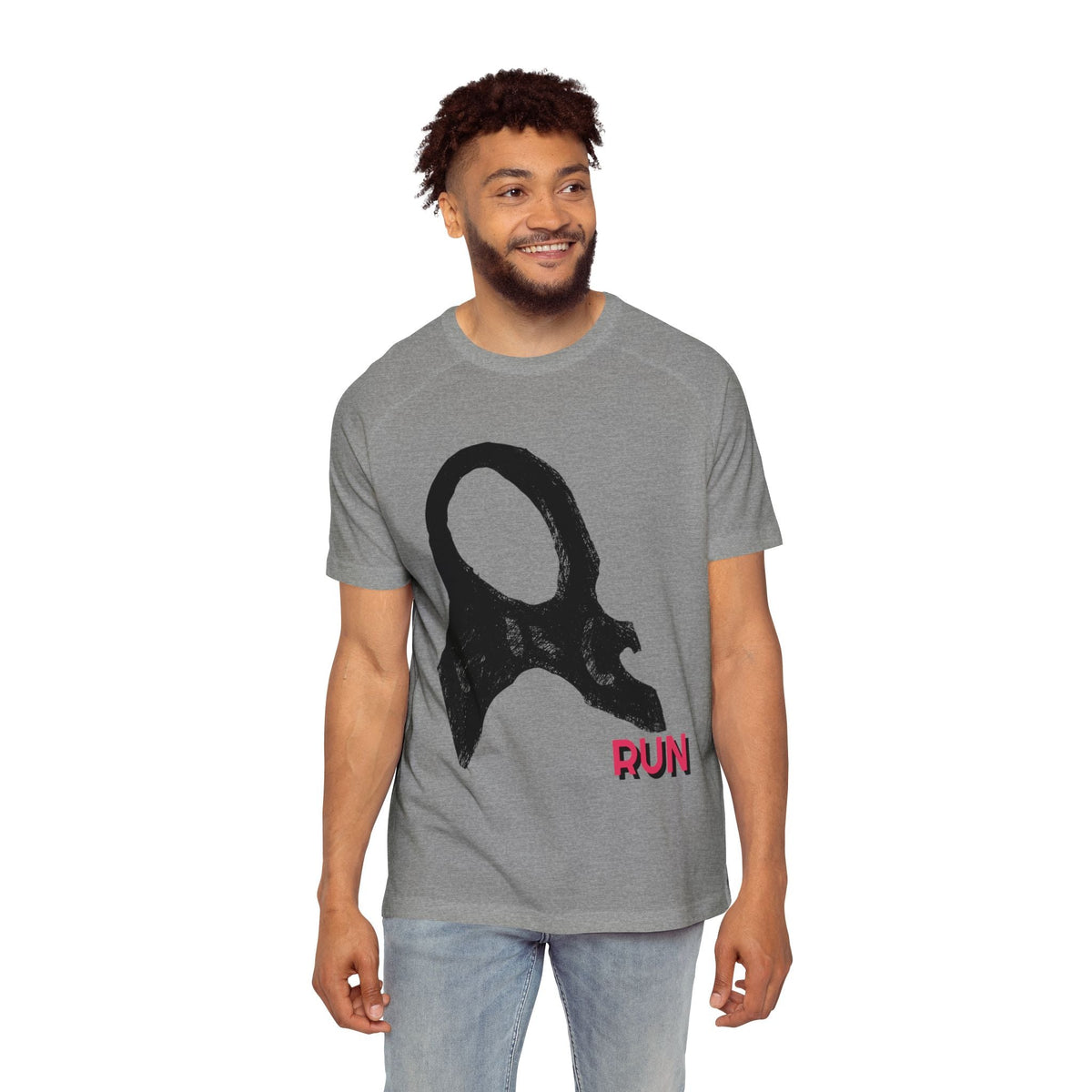 Men's Raglan T-Shirt with Frc Art Run Design Printify