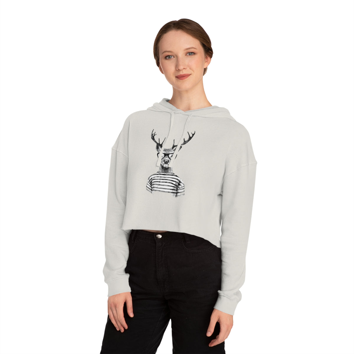 Rain Deer Cropped Hooded Sweatshirt