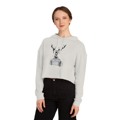 Rain Deer Cropped Hooded Sweatshirt
