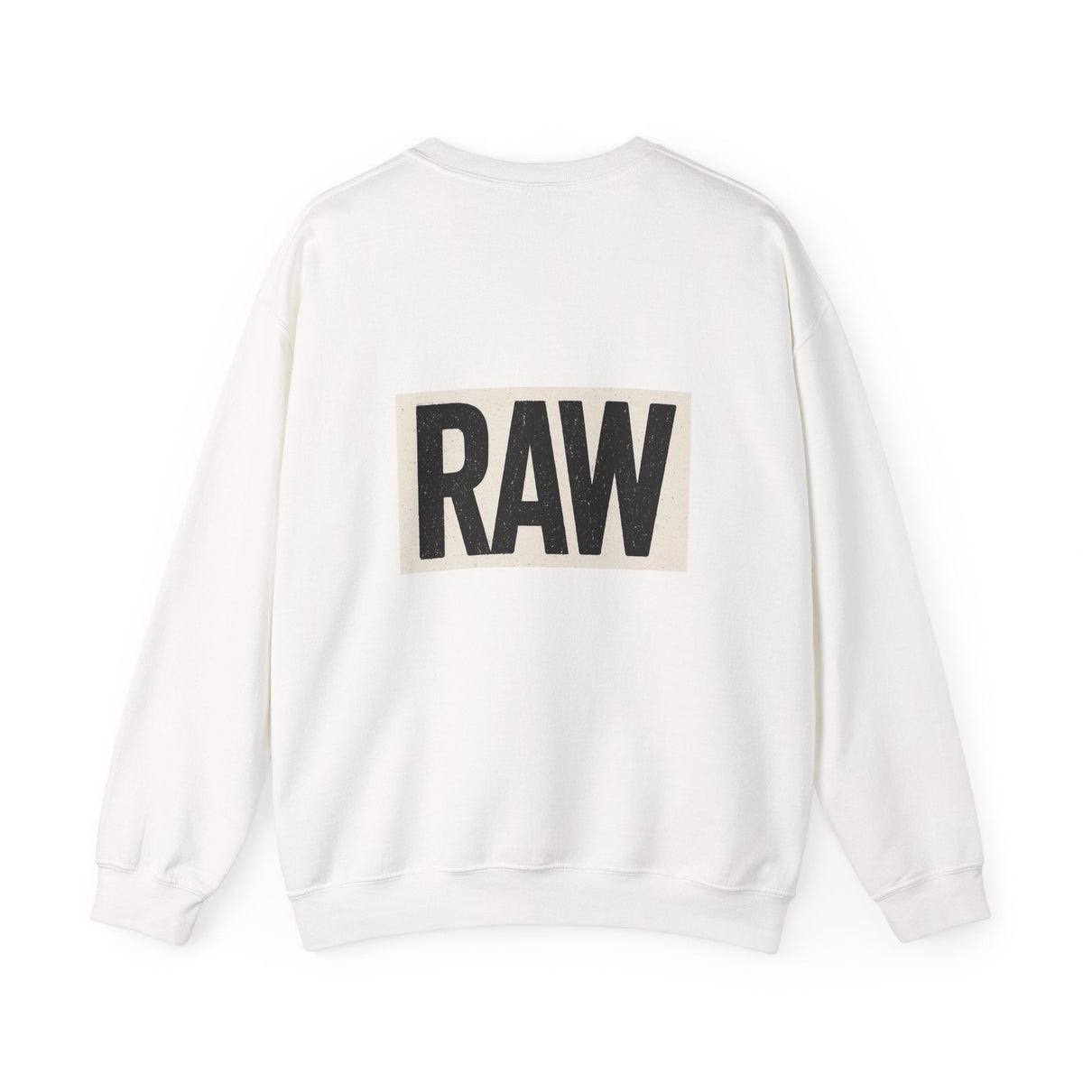 Stylish RAW Graphic Crewneck Sweatshirt, Unisex Casual Wear, Cozy Winter Layer, Trendy Streetwear, Perfect Gift for Him/Her Printify