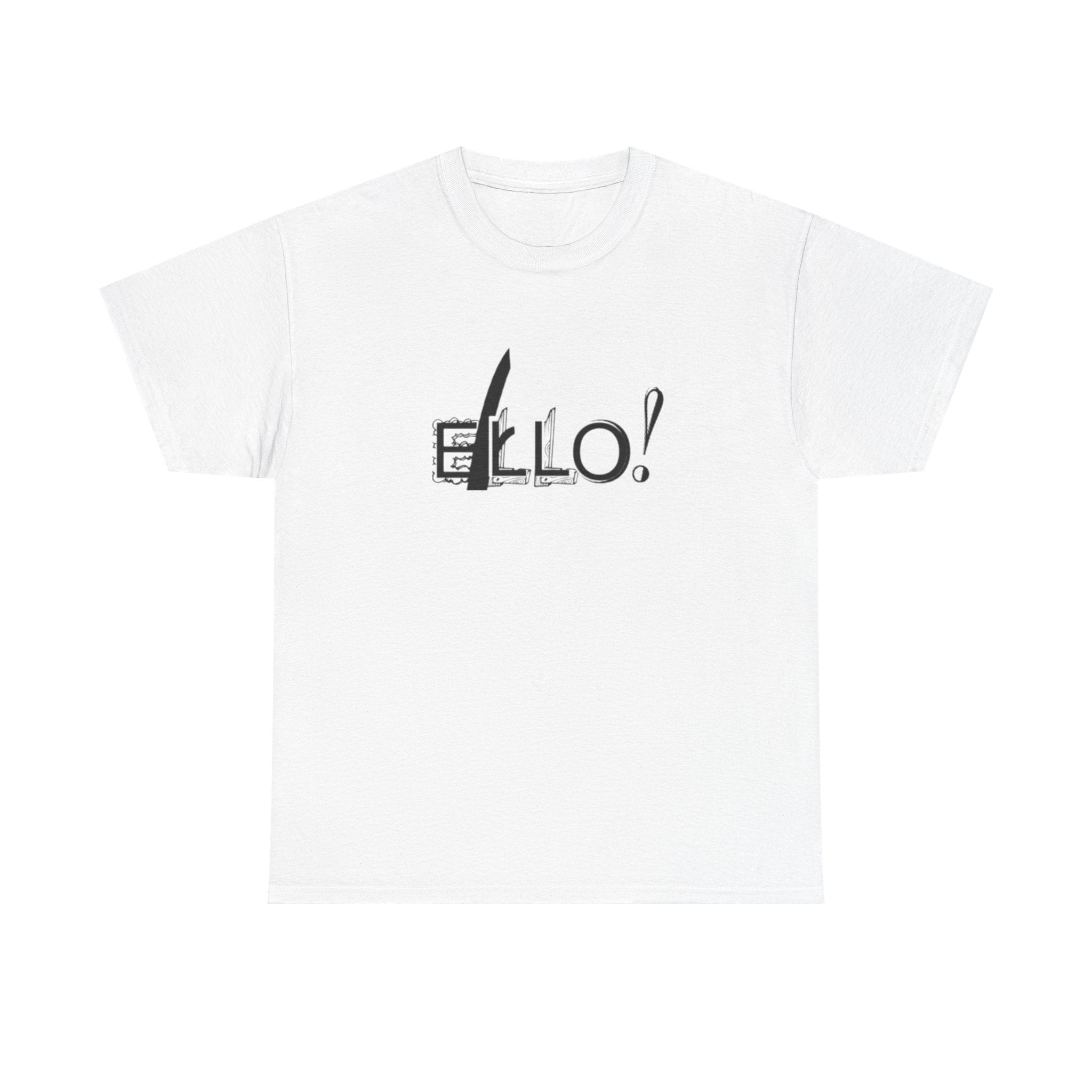 Funny Unisex Heavy Cotton Tee - "ELLO!" Graphic Shirt for Casual Days