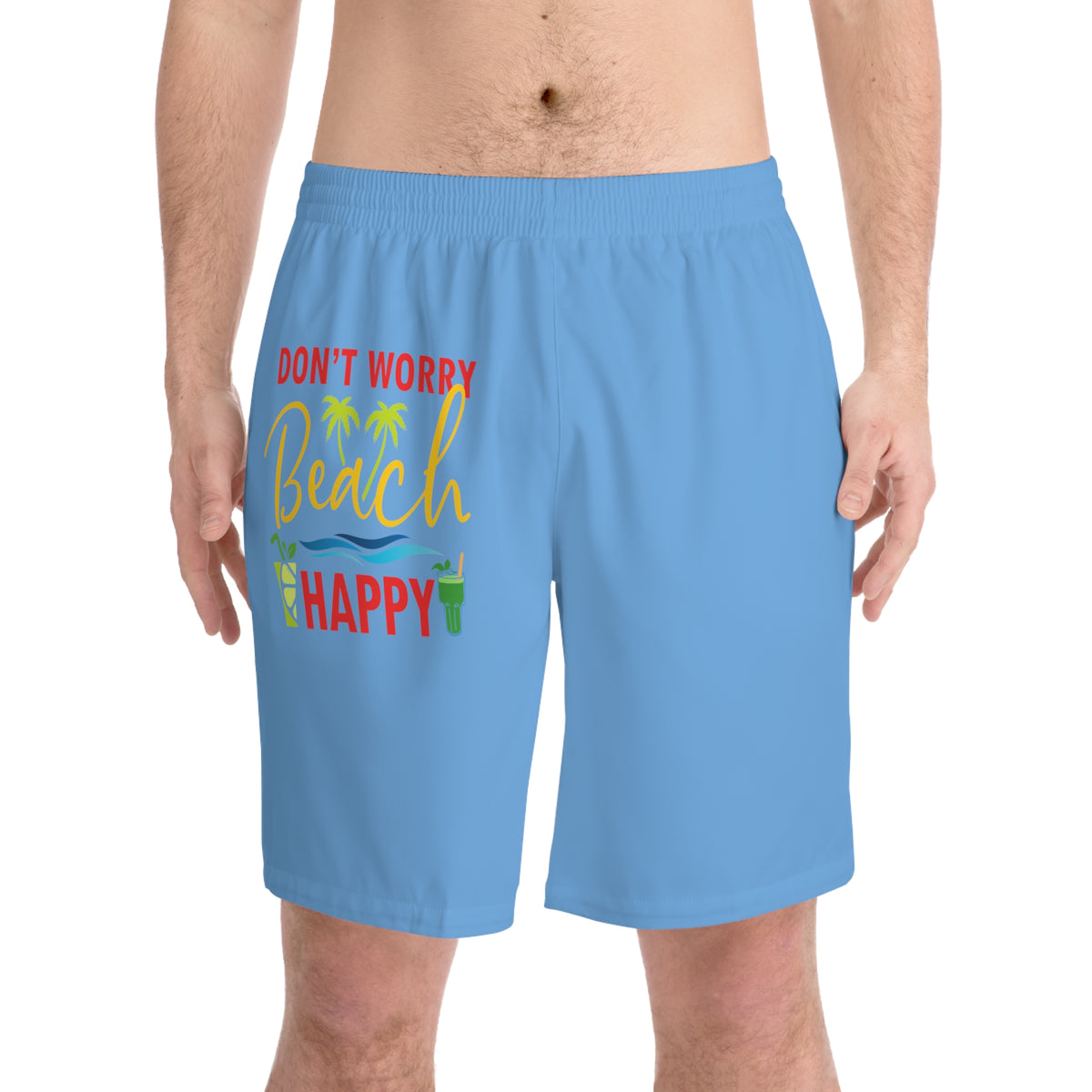 Men's Elastic Beach Shorts (AOP)