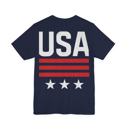 Patriotic USA Tee, Unisex Short Sleeve T-Shirt, July 4th Celebration Shirt, American Pride Apparel, Casual Summer Wear, Gift for Patriot
