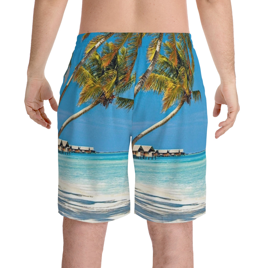 Men's Elastic Beach Shorts (AOP)