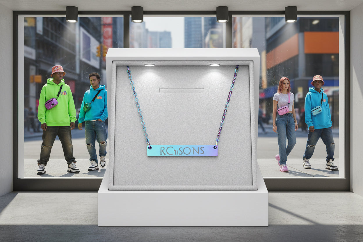 Engraved Horizontal Bar Necklace — Personalized Nameplate Pendant