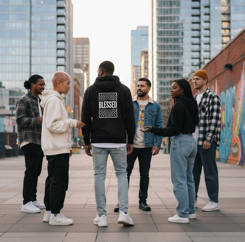 Blessed Fleece Hoodie — Three-Panel Cozy Pullover