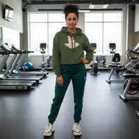 Cropped Hoodie with 'hello Santa' Design Printify