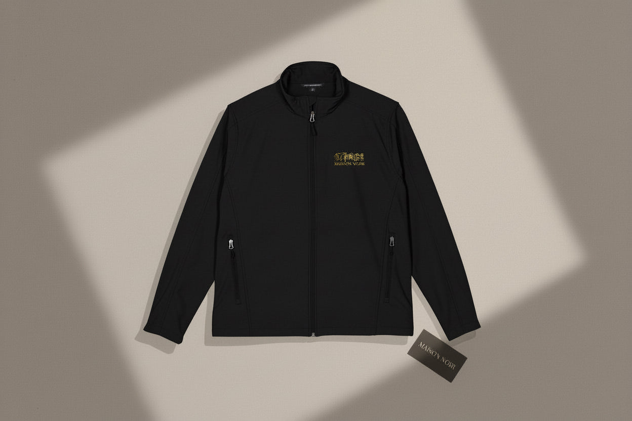 Embroidered Gold Floral Soft Shell Jacket