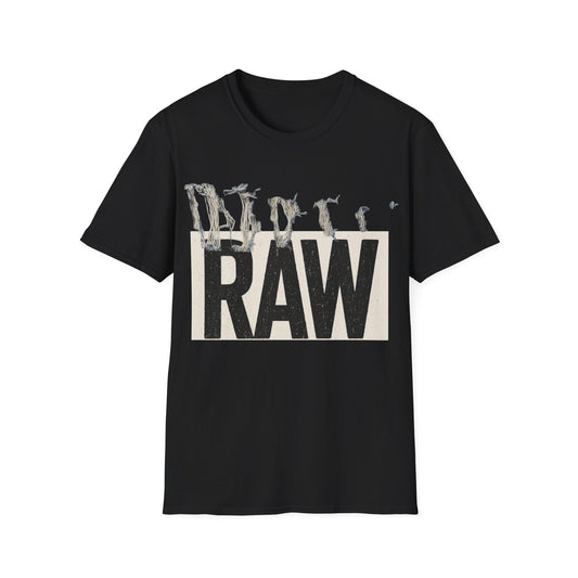 RAW Unisex Softstyle T-Shirt - Casual Graphic Tee for Everyday Wear, Perfect for Gift Giving, Streetwear, Summer Outfits Printify