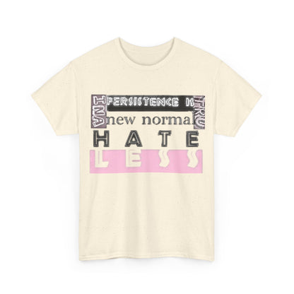 Unisex Heavy Cotton Tee - "HATE LESS" Graphic T-Shirt for Positive Change
