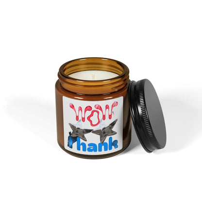 WoW Thank Soy Candle (Multi-Size, Amber Jar) Christmas Decor