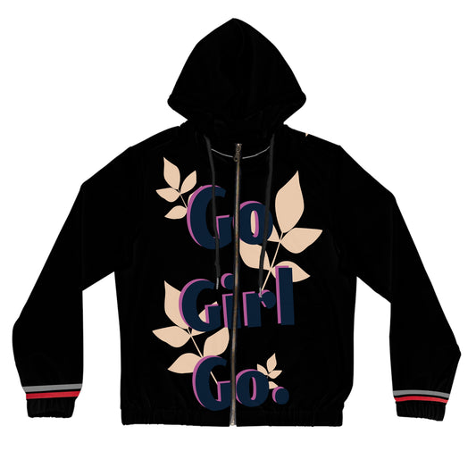 Full-Zip Hoodie - 'Go Girl Go' Design