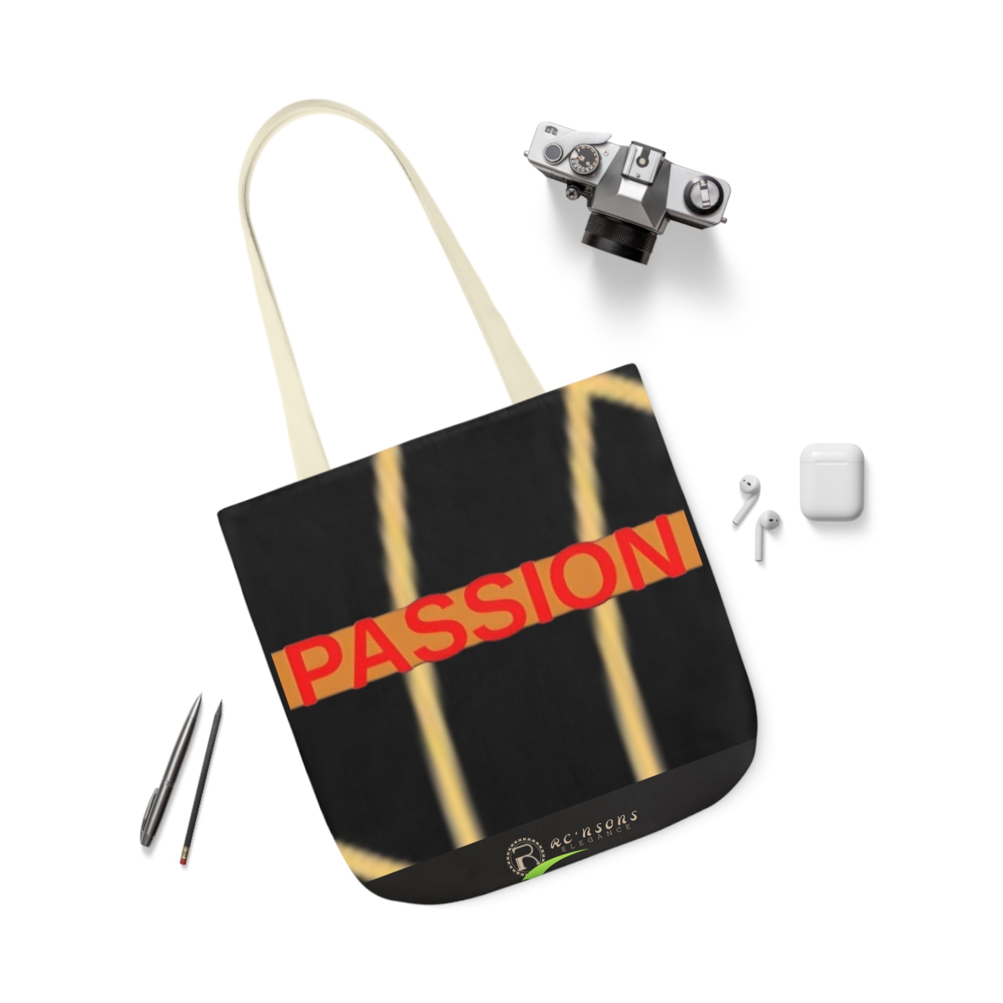 Passion Canvas Tote Bag, 5-Color Straps