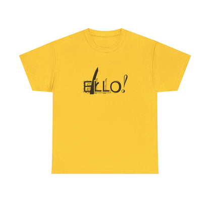 Funny Unisex Heavy Cotton Tee - "ELLO!" Graphic Shirt for Casual Days
