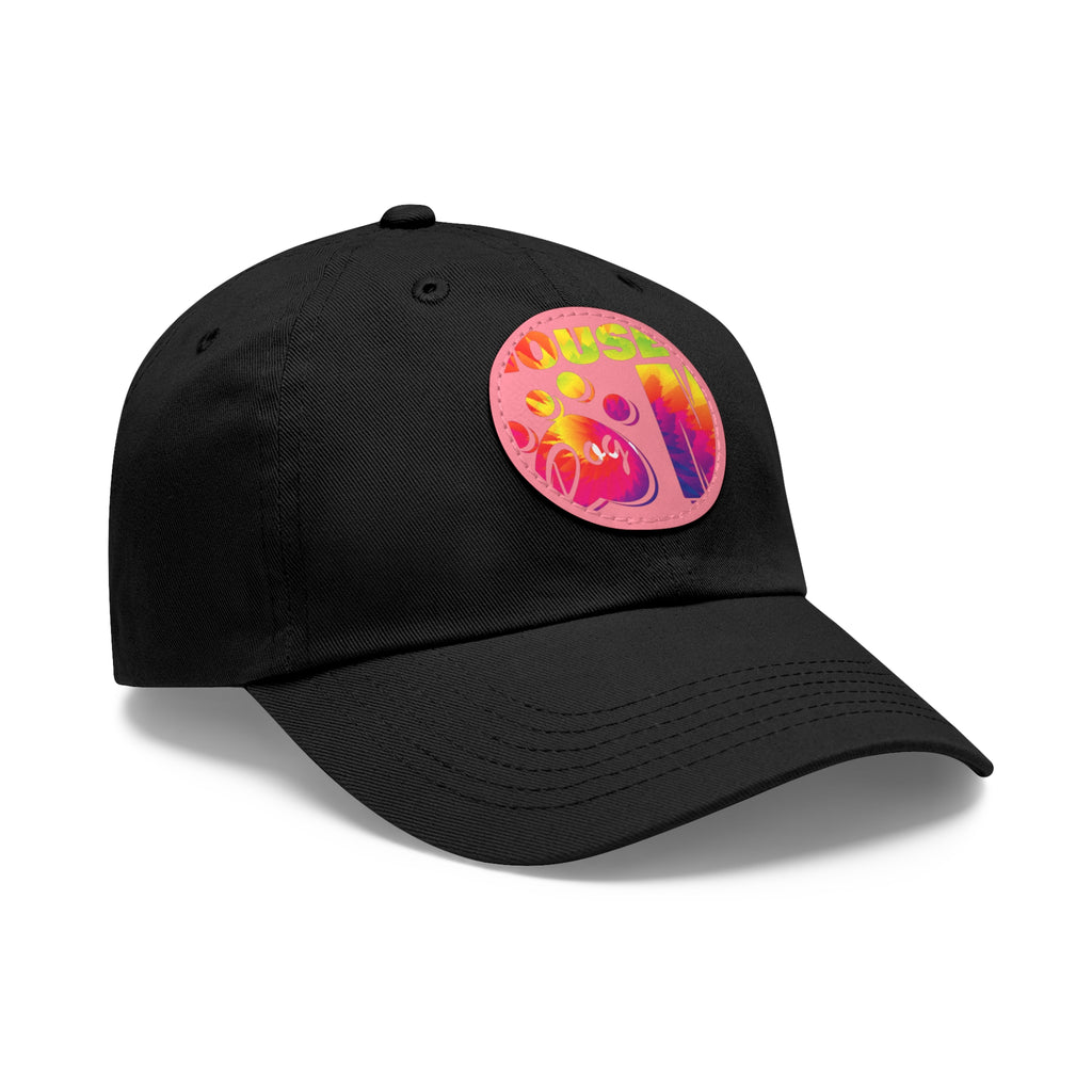 Hat with Leather Patch (Round)