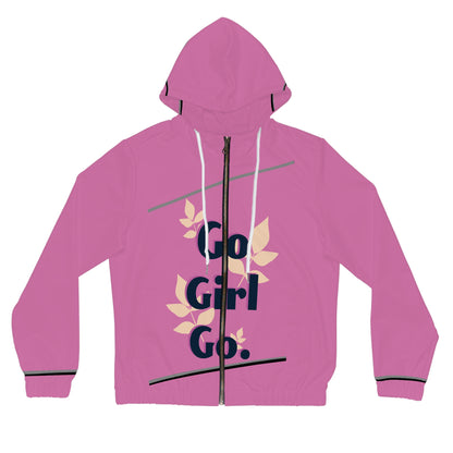 Women’s Full-Zip Hoodie ' Go Girl Go' Design