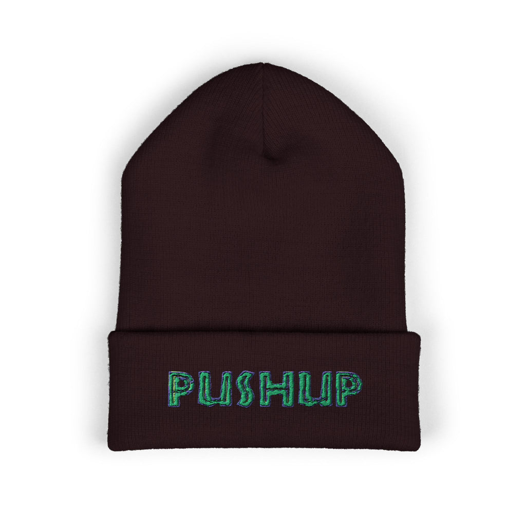 Embroidered Pushup Cuffed Beanie - Stylish Winter Accessory