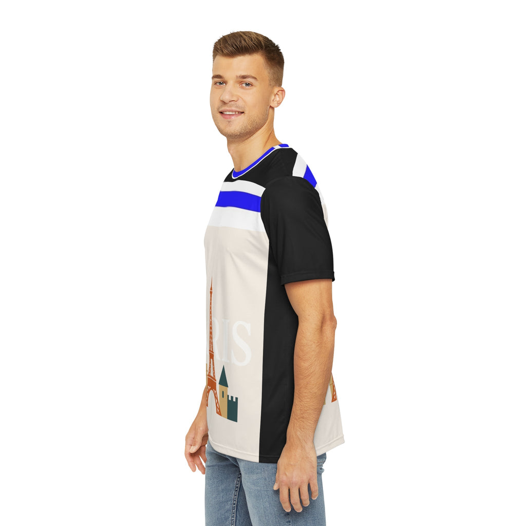 Paris Adventure Men's Tee, Travel Shirt, Summer T-Shirt, Casual Wear, Gift for Travelers, AOP Tee Printify