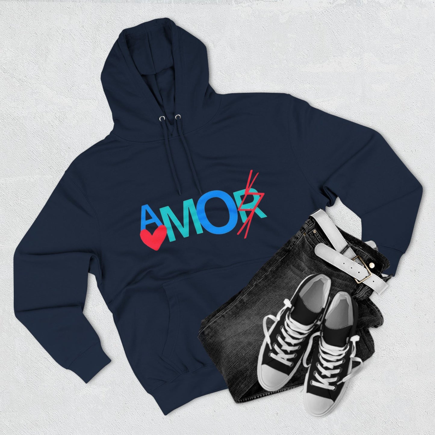 Amor Three-Panel Fleece Hoodie