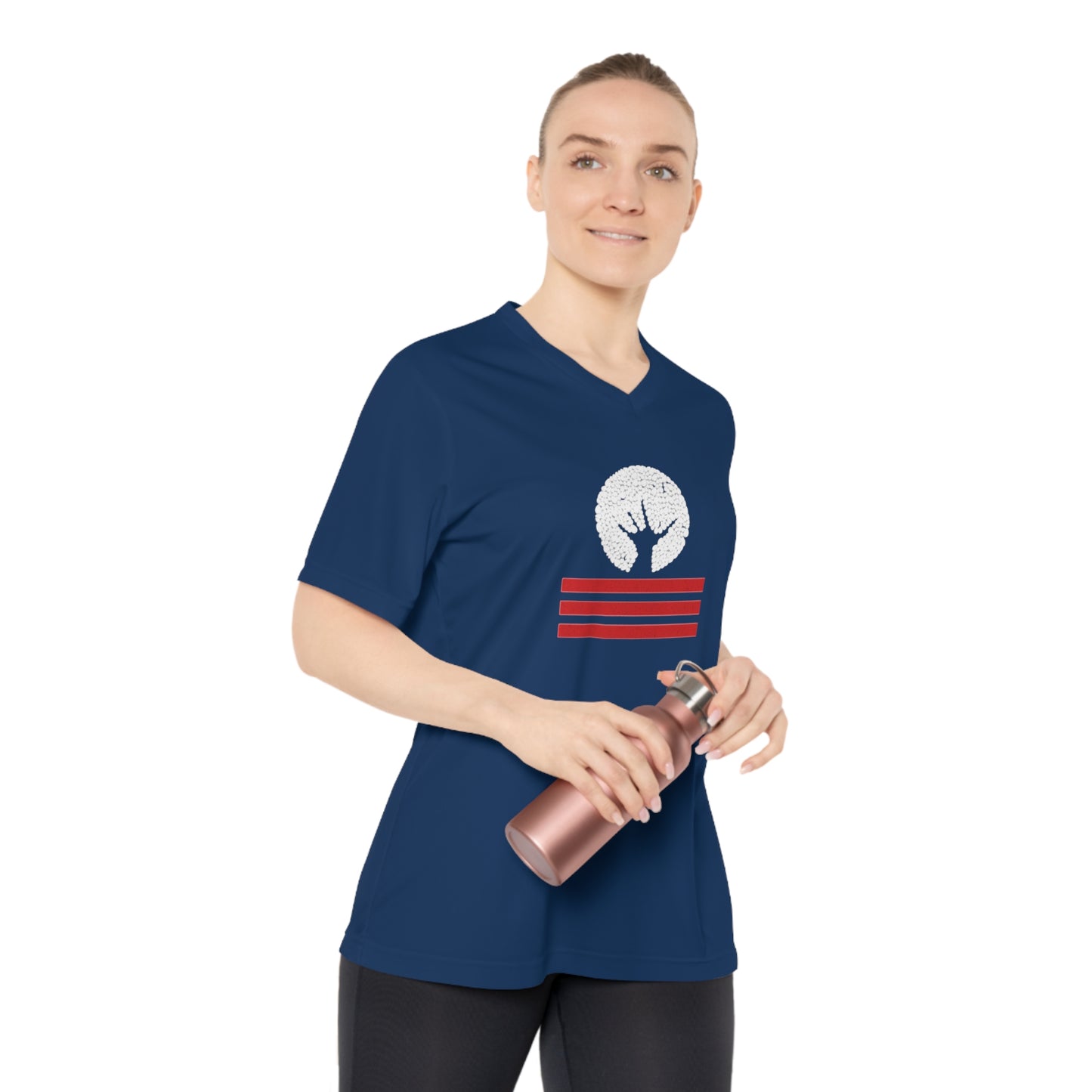 Women's Performance V-Neck T-Shirt with Unique Graphic Design, Sports Tee, Workout Top, Casual Athletic Wear, Gift for Active Lifestyle